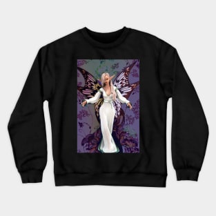 Fairy standing in front of floral pattern Crewneck Sweatshirt